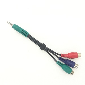 สายเคเบิลอะแดปเตอร์แปลงสัญญาณเสียงวิดีโอขนาด 3.5 มม. เป็น 3 RCA ความยาว 13 ซม. สำหรับการเชื่อมต่อ AV - Product Image 1