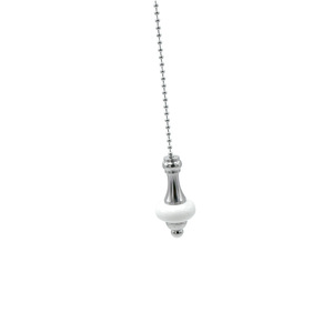 Ventilateur de plafond avec lumière, chaîne de perles métalliques, cordon de tirage en porcelaine blanche, accessoire de ventilateur de plafond, installation facile - Product Image 3