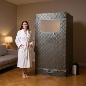 Tente de sauna portable DB Modern pour 2 personnes avec chauffage électrique, matériau acrylique, panneau de commande informatisé, idéale pour les villas et les appartements - Product Image 2