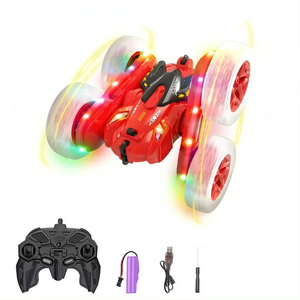 Coche RC <span class=keywords><strong>de</strong></span> acrobacias <span class=keywords><strong>de</strong></span> doble cara 2.4G personalizado, recargable, con control <span class=keywords><strong>de</strong></span> brazo giratorio, <span class=keywords><strong>4</strong></span> canales, alcance <span class=keywords><strong>de</strong></span> 30m, juguete <span class=keywords><strong>de</strong></span> carreras para interior y exterior - Product Image 6