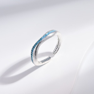 custom plata 925 sterling Silver Turquoise Gemstone <b>Ring</b> Channel Setting <b>cheap</b> stacked colorful zircon 18k gold <b>rings</b> for girls - Product Image 1