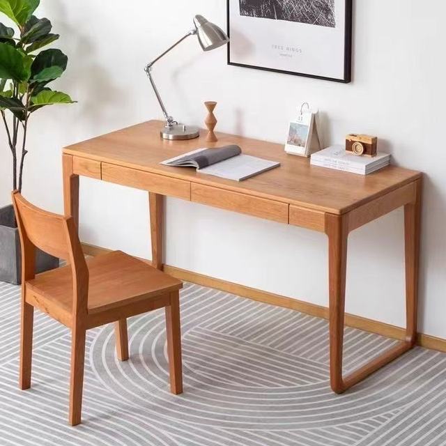 Manufacturer Direct Durable Oak Solid Wood Modern Commercial Office Vanity Dresser Storage Drawers Computer Desk Toilette Table