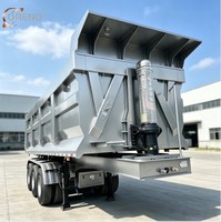 Semi-remorque benne basculante arrière super robuste à 3 essieux, 30 m³, 50 tonnes, pour sable et charbon