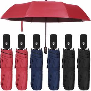Parapluie de voyage moderne pliable, entièrement automatique, à trois plis, avec armature en fibre de verre, coupe-vent, petit, mini, portable, couleur personnalisable - Product Image 2