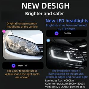 卸売自動車部品 LEDヘッドライトアセンブリ ゴルフ6 プロジェクターレンズ 2009-2012 ゴルフ6 ヘッドライト Mk6 R20 Tsi Drlに完璧に適合 - Product Image 2