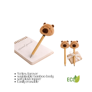 <b>Tree</b> Shaped Plush Eraser Pencil <b>Topper</b> Everlasting eternal Pencil Black Lead Office School Use Green Color Xmas stocking stuffer - Product Image 3
