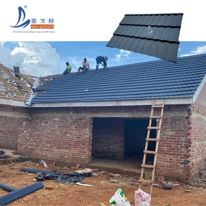 Teja de teja de metal recubierta de piedra ignífuga de 0,22mm para Villa Building Astm & Ce Certified - Product Image 1
