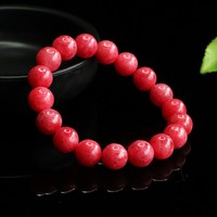 Aiyu Vente en gros et livraison directe Bracelet en rhodonite rouge naturel 7A Bracelet de perles en cristal E-commerce Diffusion en direct