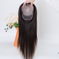 Toppers de base en soie à densité de lumière PST-24, fabricant de cheveux humains vierges européens Remy de couleur marron naturel
