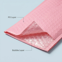 Pochette cosmétique protectrice auto-adhésive de 0,1 mm en PO avec structure à bulles pour l'expédition de produits de soin de la peau