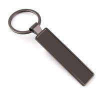 Fabricant de porte-clés en métal personnalisés, porte-clés rectangulaire noir, motif de marque personnalisé pour cadeaux d'entreprise, souvenirs