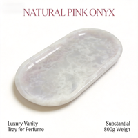 Plateau de vanité moderne en onyx rose, 260x130mm, 800g, en pierre naturelle massif, pour parfums, décoration de salle de bain, rangement de luxe pour la maison