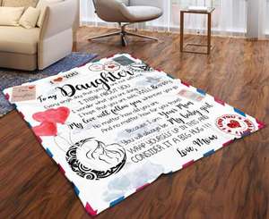 Manta de lana para mamá de hija, manta de mensaje personalizado con letras, correo aéreo, Navidad, franela de anime y <span class=keywords><strong>amor</strong></span> - Product Image 5