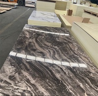 Lámina de PVC con Diseño de Mármol, 1220*2440mm, 4x8 pies, 3mm de Grosor, Alto Brillo, Resistente al Agua, para Interiores, Baños, Cocinas y Hogares