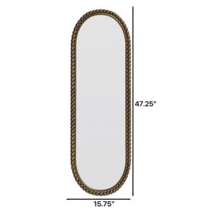 Oval Retro Mirror Antique Gold Wall Hanging For Living Room Bedroom Entrance - Product Image 3