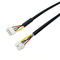 Harness Kabel Multi-Core dengan Selubung Anyaman Khusus, Kabel Berkode Warna, Konektor Terminal Putih, Harness Kabel Anyaman Hitam