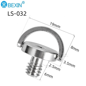 BEXIN accesorios de cámara de vídeo profesional D-bolt Acero inoxidable ranurado 1/4 "tornillo de cámara y tuerca con anillo D - Product Image 1