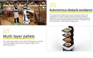 高効率サービスロボット10.1インチディスプレイレーザーナビゲーション12時間ランタイムカフェテリアでの自動食事配送 - Product Image 5