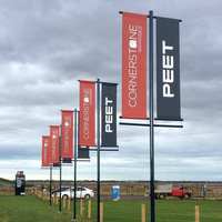 HLY 2024 Nouveau Poteau de rue publicitaire de conception personnalisée de haute qualité Roll Up Road Banner Lamp Post Suspendu Extérieur Étanche