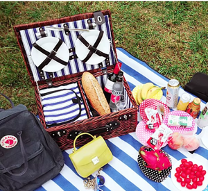 Vintage Straw Picnic Basket With Lid Portable Cooler Bag For Outdoor Use - Product Image 3