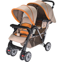 Poussette double pliable multifonction pour jumeaux avec deux sièges pour enfants