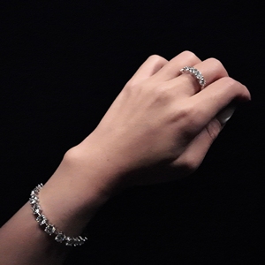 Beautiful Classic Engagement <strong>Moissanite</strong> Five Stone Ring Platinum Plated S925 Four Prong Set Sparkle Women's Jewelry - Product Image 3