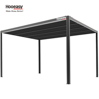 Hooeasy Jardin Gazebos Bioclimatique Patio Toit Pavillon Extérieur Persienne Motorisée Pergola Aluminium