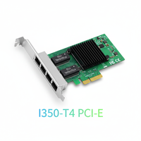 Adaptador de red I350-T4 4xGbE Base T de 4 puertos PCI-E para servidor, tarjeta de interfaz LAN interna con cable