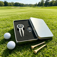 Kit de golf portable : Outil de réparation de divots professionnel Switchblade et marqueur de balle de golf en métal gravé pour golfeur professionnel