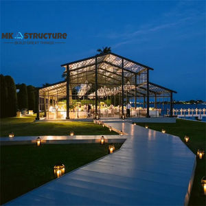 Tente atrium à cadre noir 25m x 25m pour les événements de fête de mariage et les grandes célébrations Tente en aluminium à portée transparente - Product Image 5