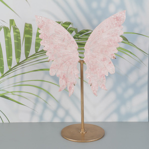 CHUSE - Alas de Mariposa de Cristal Natural, Alas de Cuarzo Rosa con Base de Metal para Decoración del Hogar - Product Image 5