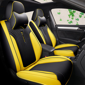 Fundas de Asiento de Coche de Cuero Deportivo de Moda, Juego Completo de Accesorios Interiores Universales para Fundas de Asiento de Coche Vw Jetta - Product Image 2