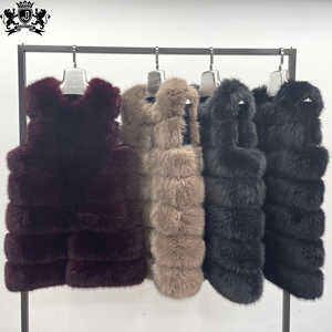 <span class=keywords><strong>Gilet</strong></span> in Finta <span class=keywords><strong>Pelliccia</strong></span> di Volpe Janefur, Lungo e Spesso, <span class=keywords><strong>Nero</strong></span> a Righe, Casual Invernale di Alta Qualità per Donna - Product Image 5