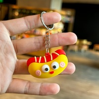 Porte-clés en caoutchouc PVC 3D style animal mignon de dessin animé, mousquetons durables pour cadeaux promotionnels élégants et tendance