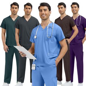 94% Polyester 6% Spandex Hospital Custom Logo <b>Doctor</b> Nurse Scrubs Uniform Unisex Medical Scrubs Top Pants Hospital Uniform <b>Sets</b> - Product Image 2