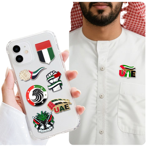 Épinglette en métal émaillée avec drapeau des Émirats arabes unis, autocollant pour téléphone, icône de Dubaï et d'<span class=keywords><strong>Abu</strong></span> <span class=keywords><strong>Dhabi</strong></span>, pour la fête nationale, la fête des pères, les <span class=keywords><strong>vacances</strong></span> et les événements culturels, expédition immédiate - Product Image 1