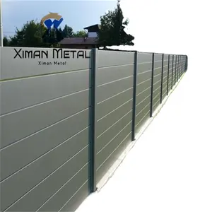 Aluminum Metal Black Powder Coated Horizontal Yard Fence Privacy Slat Fence Panels Outdoor Garden Fence