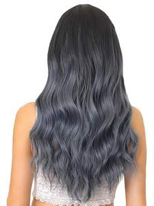 <span class=keywords><strong>Peluca</strong></span> Larga Rizada Ondulada Sintética Moderna Transparente <span class=keywords><strong>Gris</strong></span> y Azul, Resistente al Calor y Transpirable, <span class=keywords><strong>con</strong></span> Flequillo, para Mujer, Disfraz de Halloween y Cosplay - Product Image 5