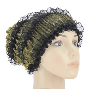 Pañuelo para la cabeza musulmán de encaje de color liso, muy vendido, gorro árabe, sombrero de viaje transpirable y ecológico para mujer india - Product Image 3
