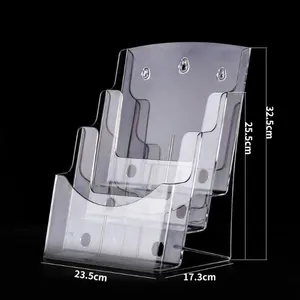 테이블 및 벽 브로셔 스탠드용 아크릴 전단지, 잡지 및 카탈로그 문서 홀더
