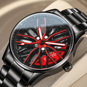 Montre à Quartz Haut de Gamme pour Homme de Créateur Unique avec Roue de Voiture Rotative 3D Ajourée Étanche en Acier - Product Image 3