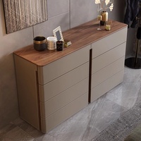 Meuble TV moderne en bois massif avec 5+ tiroirs, rangement de bout de lit en cuir pleine fleur, pour chambre à coucher, usage domestique, garantie 5 ans