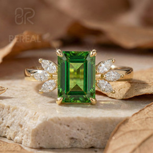 IGI Certified CVD Lab Grown Diamond Engagement <b>Ring</b> Custom 925 <b>Silver</b> Vvs Lab Created Diamond <b>Emerald</b> <b>Ring</b> Women Fine Jewelry - Product Image 1