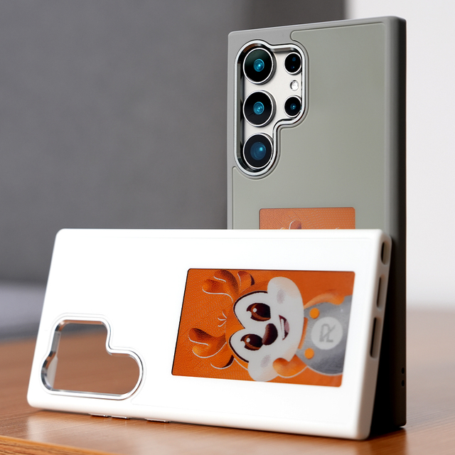For Samsung E-Ink NFC Phone Case with LED & 4 Color PC Cover DIY Smartphone Case for Samsung S24 Ultra