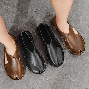 Sandales d'été sportives <span class=keywords><strong>grande</strong></span> <span class=keywords><strong>taille</strong></span> pour hommes, style transfrontalier très populaire, chaussures de conduite à enfiler en <span class=keywords><strong>cuir</strong></span> de vache véritable respirant - Product Image 6