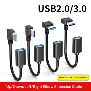 USB3.0延长线90度弯头USB公母接口插头无氧铜纯铜芯适用于电脑/电视 - Product Image 1