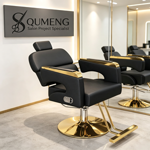 Chaise de barbier moderne de luxe Z, chaise pivotante de haute qualité pour salon de beauté, mobilier en métal - Product Image 1
