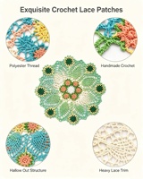 Napperons en dentelle multicolores faits main au crochet, patchs brodés ronds pour la décoration de table, vêtements, oreillers, sacs, accessoires de couture DIY