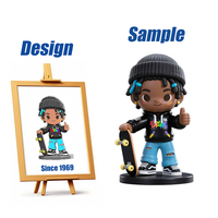 Shengye Haz tu propia impresión 3D Deportes Monopatín Leopardo PVC Vinilo Cristal Estatuilla Decoración colorida Niños Figuras DE ACCIÓN Regalos