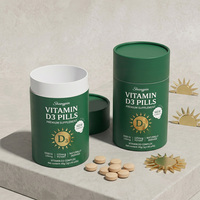 Tube en carton rond de qualité alimentaire écologique pour l'emballage de compléments alimentaires, de protéines en poudre et de vitamine D3